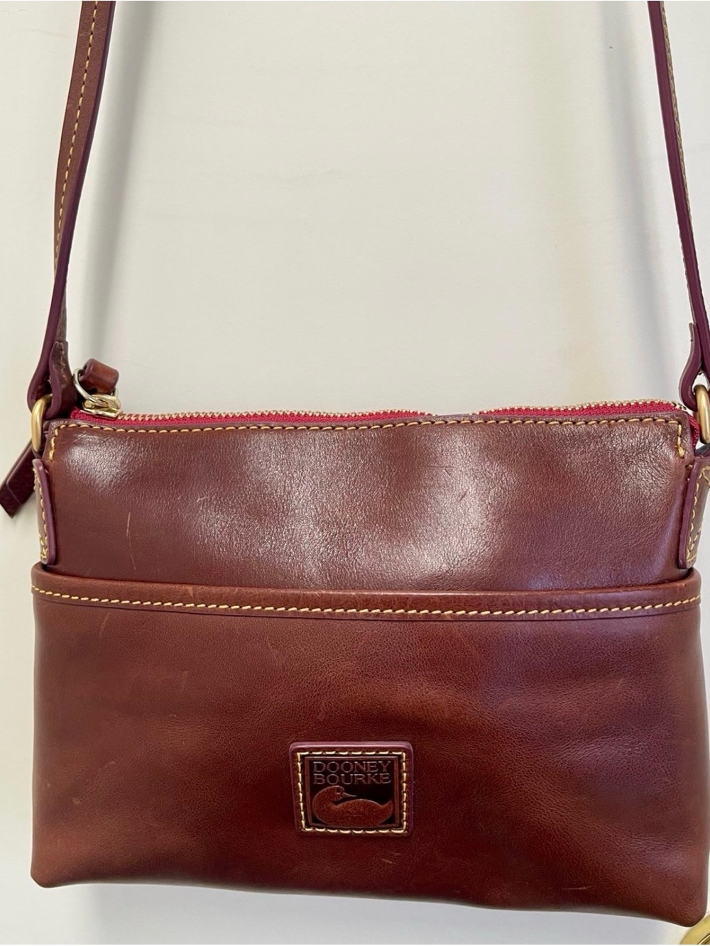 Dooney & Bourke Chestnut Brown Leather Crossbody